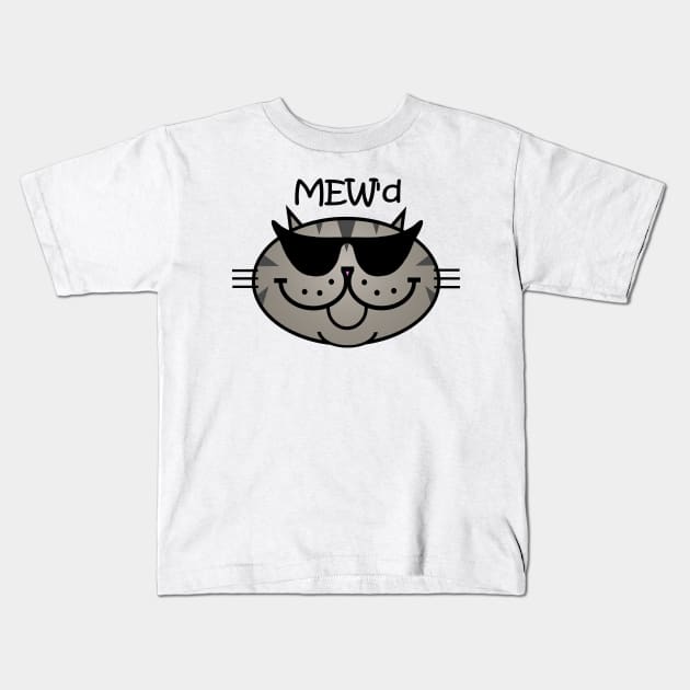 MEW'd - Cool Grey Tabby Kids T-Shirt by RawSunArt